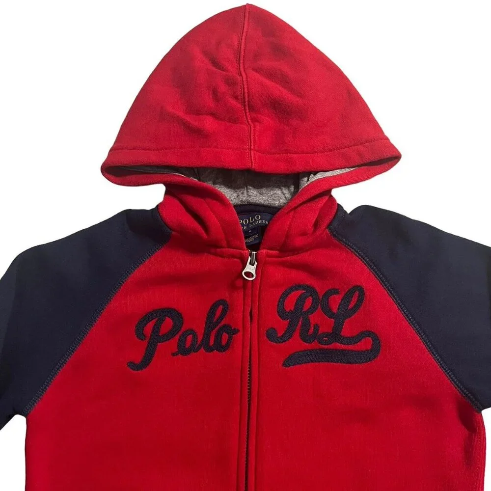 Ralph Lauren Polo 6Y Red & Navy Varsity Hoodie